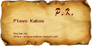 Plevo Kabos névjegykártya